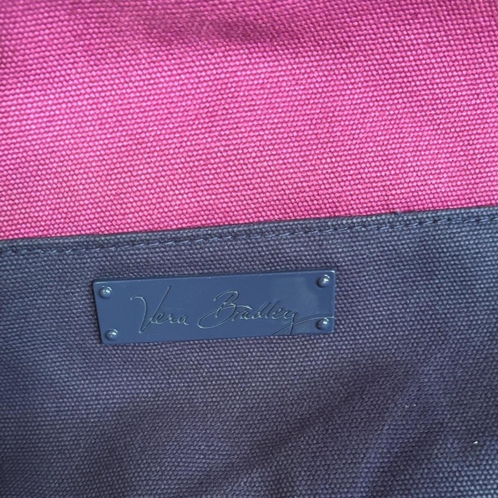 Vibrant Vera Bradley Pink and Navy Blue Backpack - Picture 2 of 10